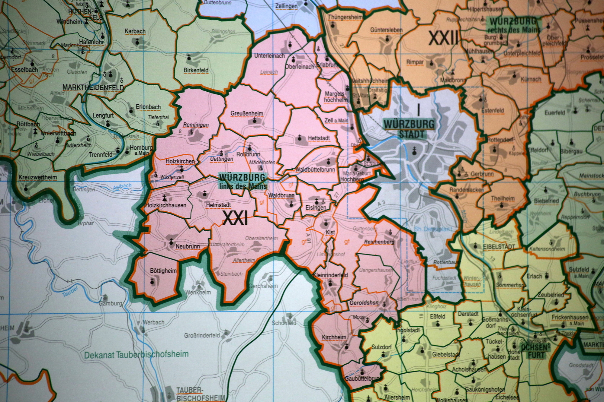 Karte Dekanat Visitation WÜ-ldM